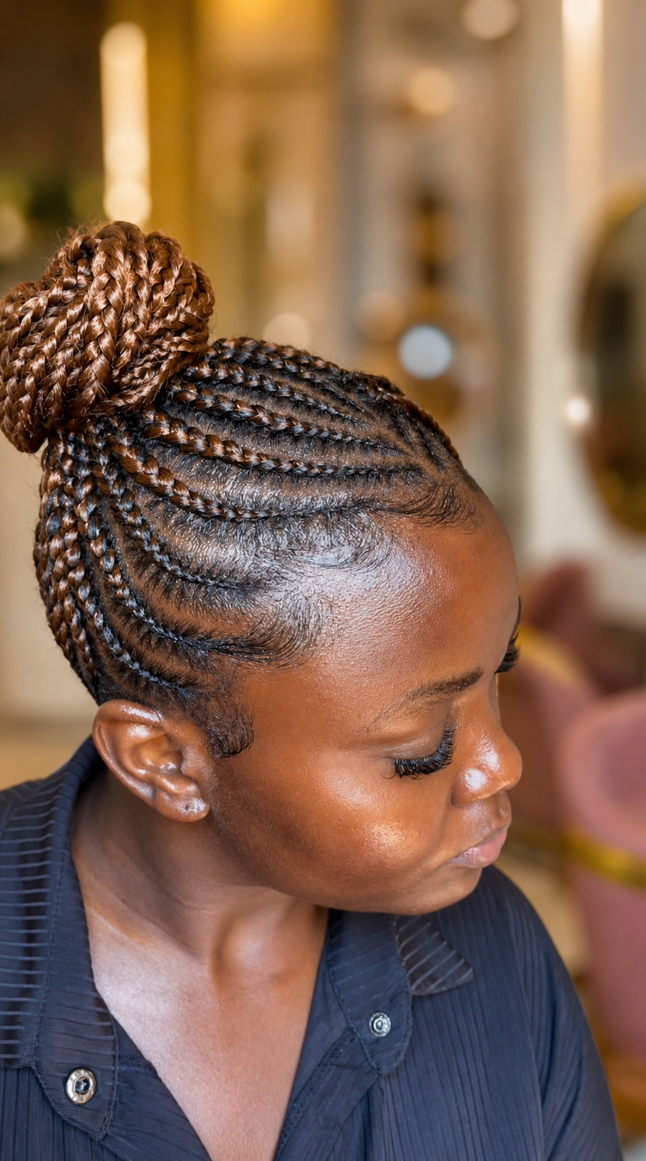 Coiffure tressée avec chignon