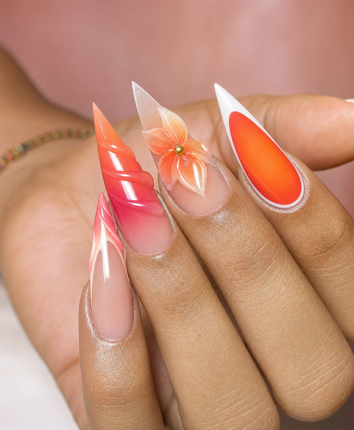 Gainage pieds avec nail art élégant